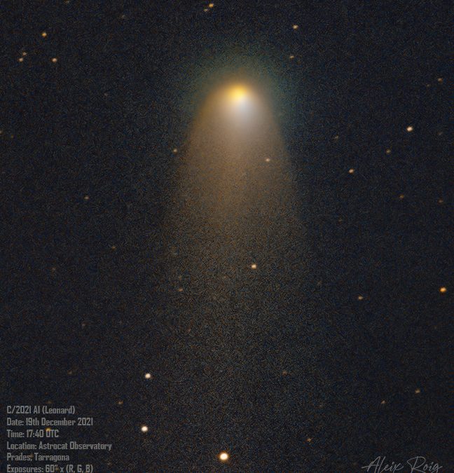 C/2021 A1 Leonard comet, telescopic view